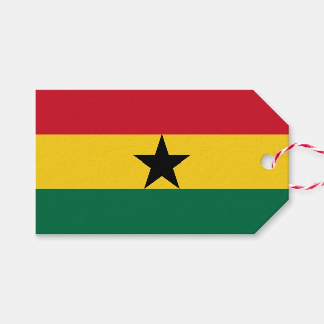 Tag mit der Flagge Ghanas Geschenkanhänger (Vorderseite (Horizontal))