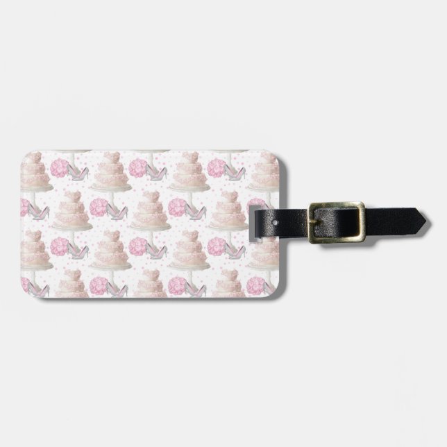 Tag mit Hochzeitstorte Gepäckanhänger (Vorderseite horizontal)