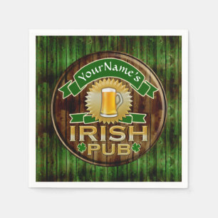 Tag Name-Baririscher Pub-Zeichen-St. Patricks Serviette