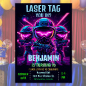 Tag Neon Laser Anniversaire Fête Invitation