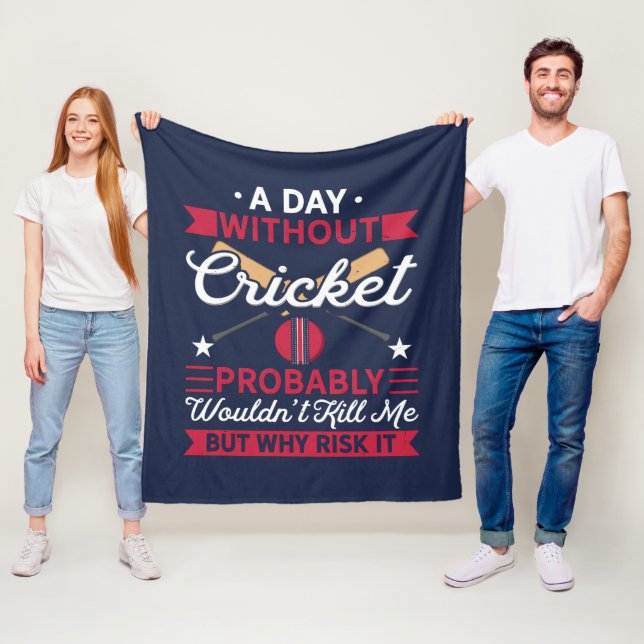 Tag ohne Cricket Funny Sports Fleecedecke (Beispiel)
