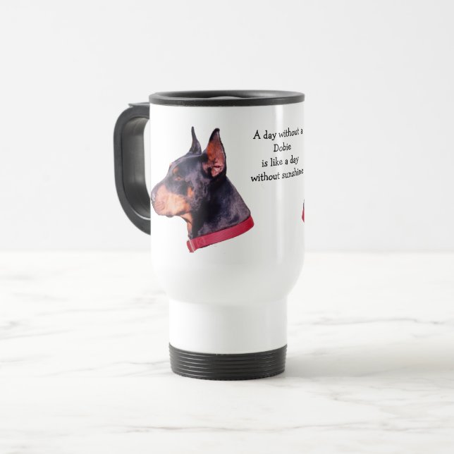 Tag ohne Dobermann Doberman Reisebecher (Vorderseite Links)