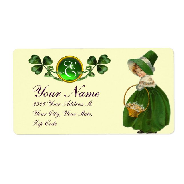 TAG ST. PATRICK - IRISCHES MÄDCHEN UND KLEEBLÄTTER (Vorne)