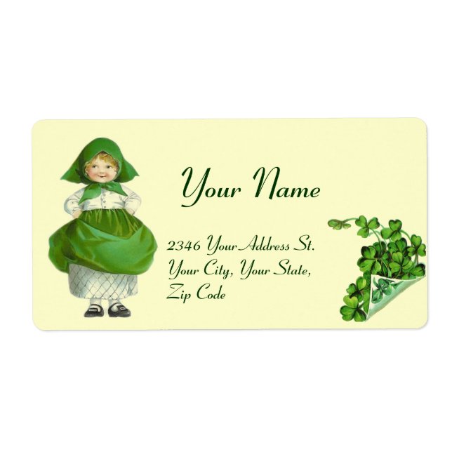 TAG ST. PATRICK - IRISCHES MÄDCHEN UND KLEEBLÄTTER (Vorne)