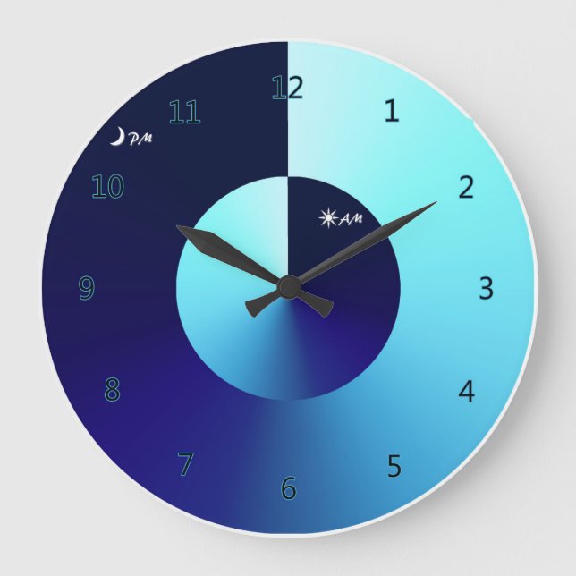 Tag u. Nacht Große Wanduhr (Vorderseite)