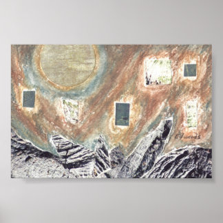 Tag und Nacht Abstrakte Landschaftsdrucke Poster