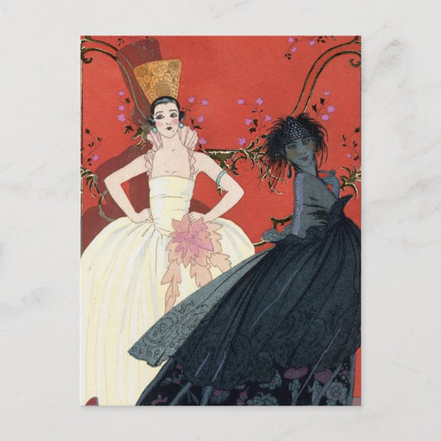 Tag und Nacht Pariser Art Deco Postkarte (Vorderseite)