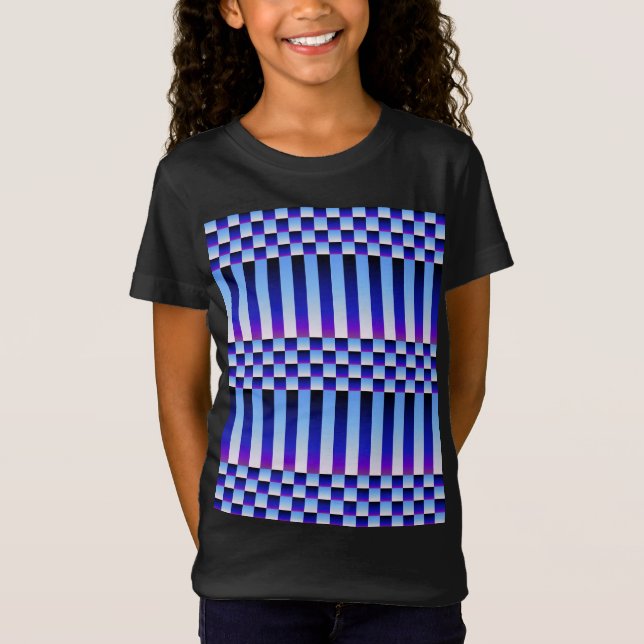 Tag und Nacht (Schachbretter und Streifen) T-Shirt (Vorderseite)