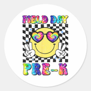 Tag vor K-Retro-Student Lehrer am letzten Schultag Runder Aufkleber