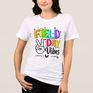 Tag vor Ort Vibes Funny für Lehrer Kinder Feldtag Tri-Blend Shirt