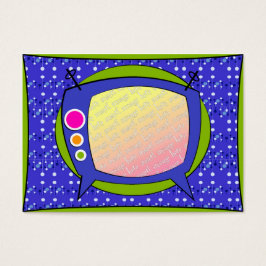 Tag-Vorlage für Geschenke - Retro-TV