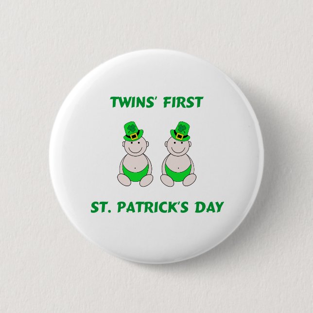 Tag Zwillings-erster St. PatrickÃƒâ€¢s Button (Vorderseite)