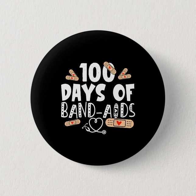 Tage der Pflaster - Schulkur 100 Tage Schulzeit Button (Vorderseite)