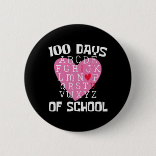 Tage der Schule Alphabet 100. Tag Lehrer Student Button