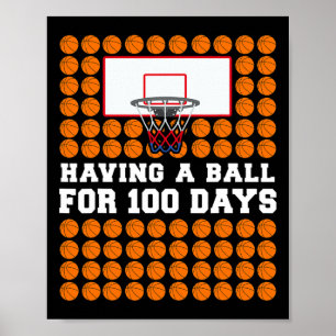 Tage der Schule Basketball 100 Tage Ballen Geschen Poster