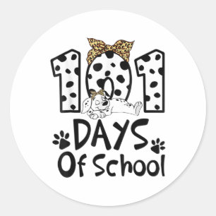 Tage der Schule Dalmatiner Hunde Mädchen 100 Tage Runder Aufkleber