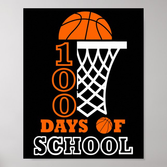 Tage der Schule Kinder Basketball 100. Schultag Poster (Vorne)