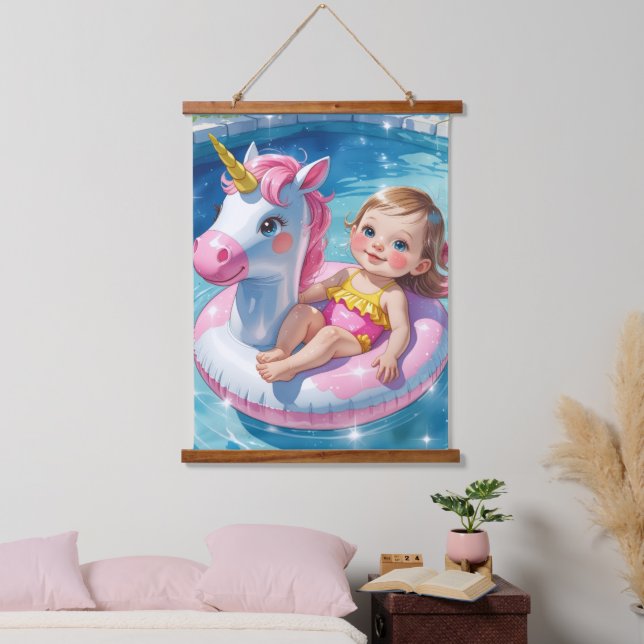 Tage der Schwimmbecken Wandteppich Mit Holzrahmen (Schlafzimmer)