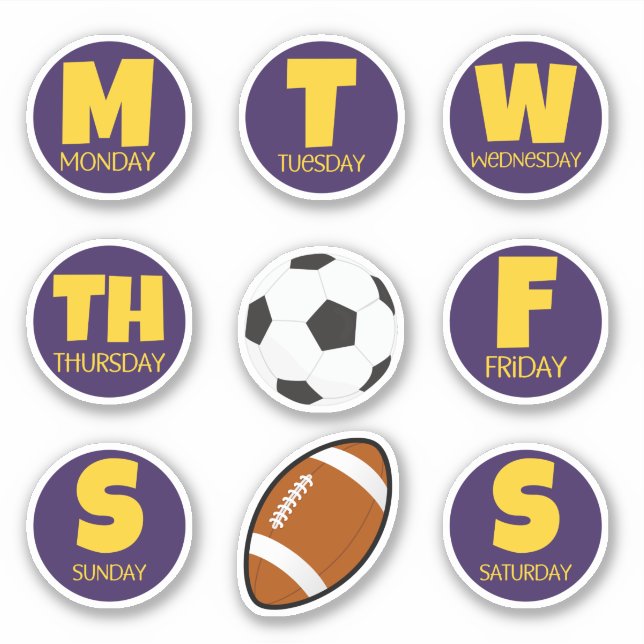 Tage des Week Sport Sticker Pack (Vorderseite)