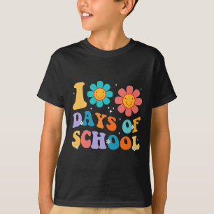 Tage glücklicher 100. Schullehrer Kinder Retro T-Shirt