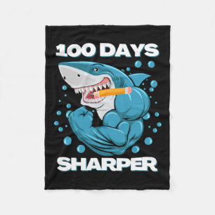 Tage Sharper Shark Spaß 100 Tage der Schule Fleecedecke