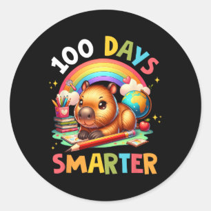 Tage Smarter Capybara Kinder Lehrer 100. Tag der S Runder Aufkleber