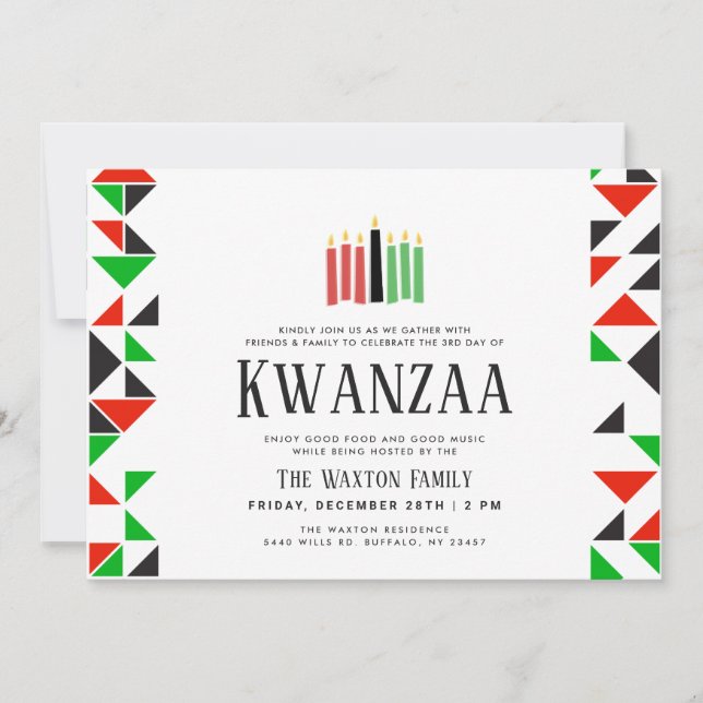 Tage von Kwanzaa | Einladung von Feiertagen (Vorderseite)