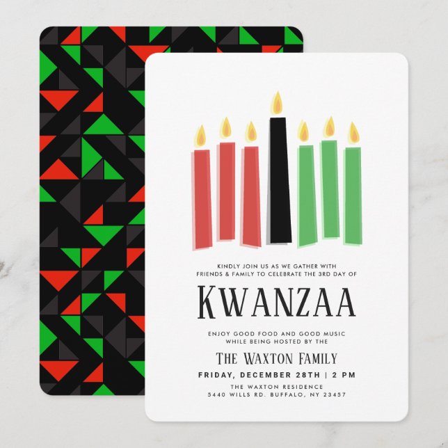 Tage von Kwanzaa | Party Einladung (Vorne/Hinten)