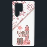 Tage vor dem Strand Samsung Galaxy Hülle<br><div class="desc">Ein spielerisches Sommerdesign mit Surfbrett,  Flip Flops,  Muscheln,  einer hellen Sonne und der Phrase "Summer Vibes" über einem Sandstrand.</div>