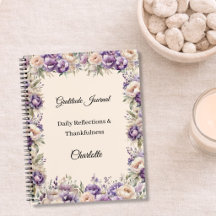 Tagebuch der Dankbarkeit Lavendel Champagner Blume