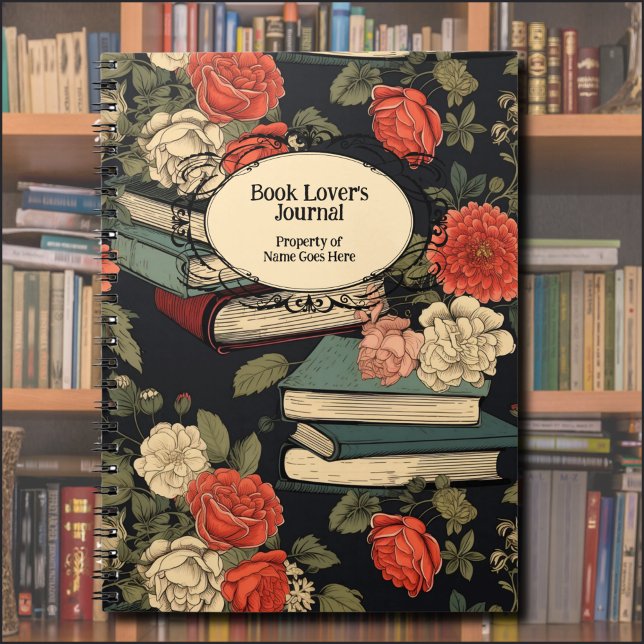 Tagebuch für Vintage Rose (Books and flowers with a vintage feel make for the perfect cover for your book lover's journal. 
)