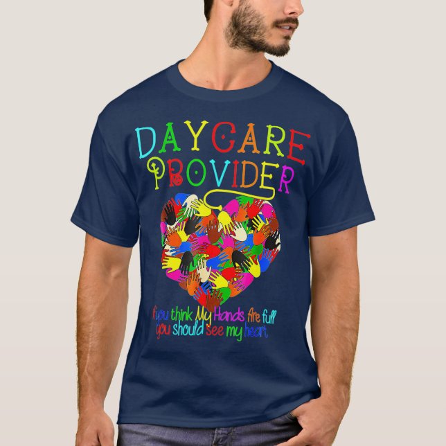 Tagesbetreuer Kinderbetreuung Niedliches Herz T-Shirt (Vorderseite)