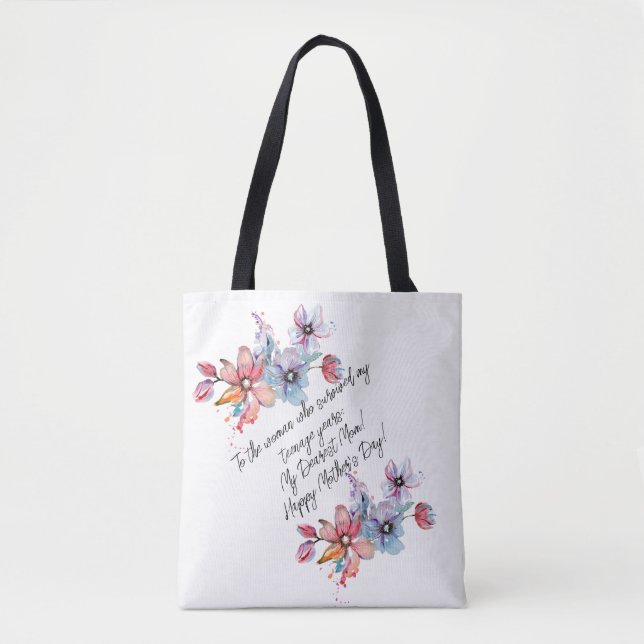 Tagesdesign der Mutter von Aquarellfarben Tasche (Vorderseite)