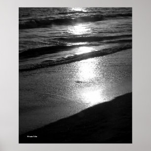 Tagesende bei Dog Beach B/W Poster