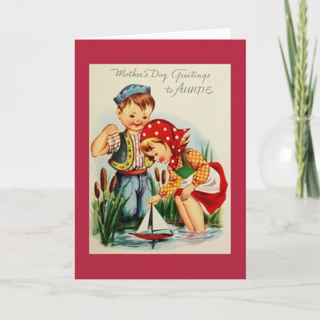 Tageskarte der Vintagen Mutter Karte (Vorderseite)