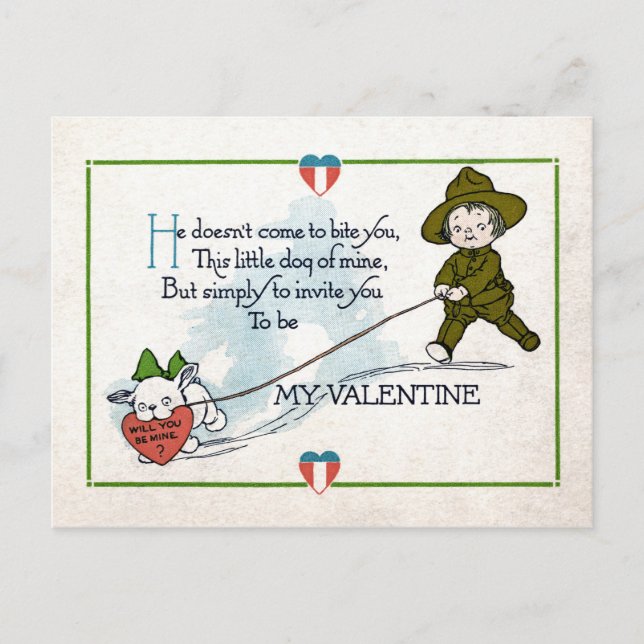 TAGESKARTE Vintag VALENTINE Feiertagspostkarte (Vorderseite)