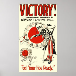 Tageslicht Einsparungen Vintage Poster