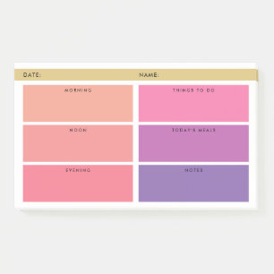 Tagesplaner in Rosa- und Lilatönen Post-it Klebezettel
