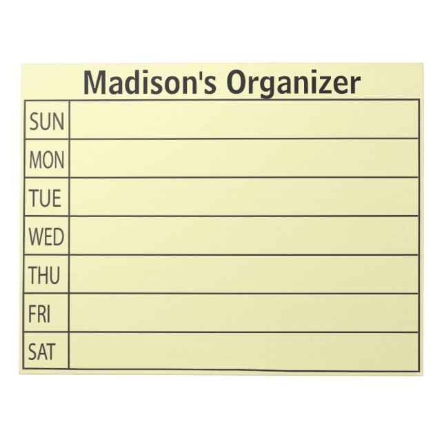 Tagesplangeschäft Notizblock (Vorderseite)