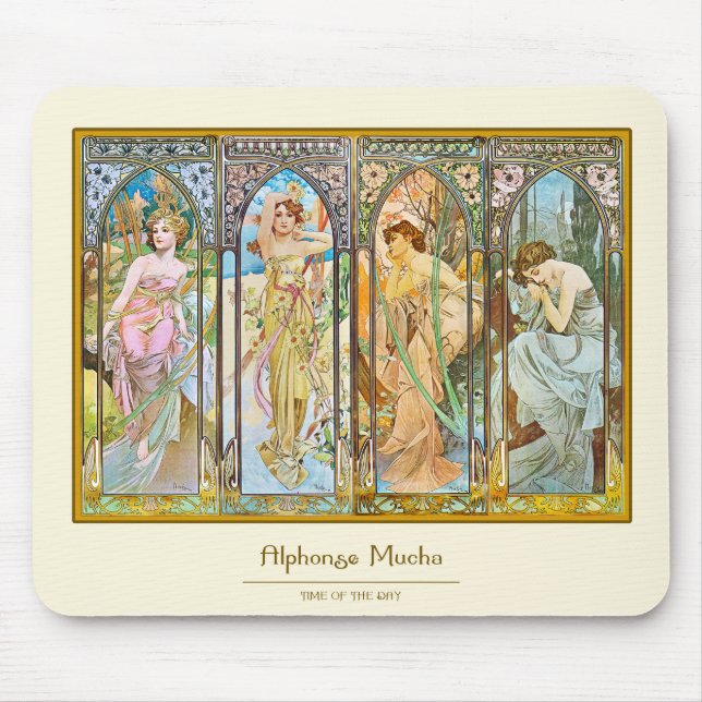 Tageszeit, Alphonse Mucha Mousepad (Vorne)