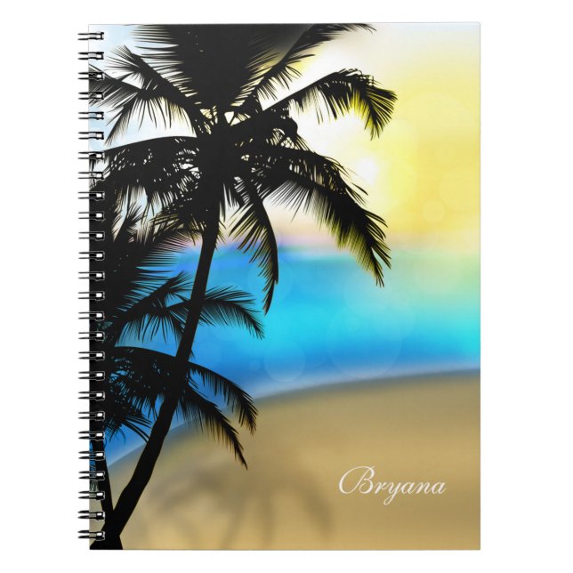 Tagetime Beach & Palm Trees Tropical Notebook Notizblock (Vorderseite)