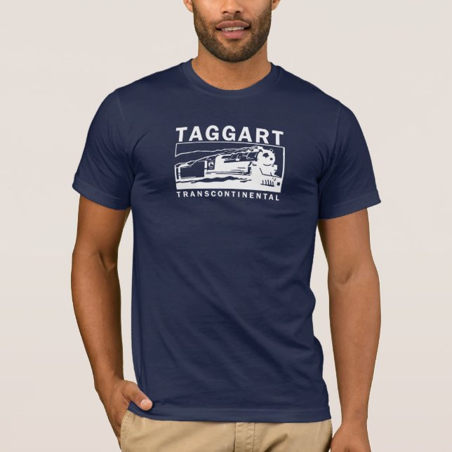 Taggart transkontinentales/weißes Logo T-Shirt (Vorderseite)