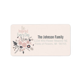 Täglich floral Inspiriert werden Adressaufkleber