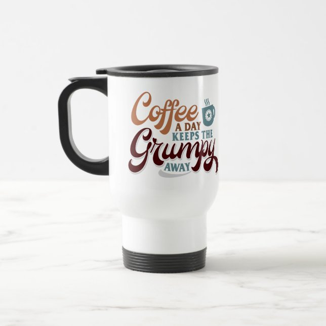 Täglich Kaffee für Kaffeeliebhaber-Geschenk Reisebecher (Links)