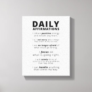 Tägliche Affirmationen | Inspiration Zitat Leinwanddruck