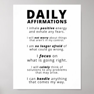 Tägliche Affirmationen   Inspiration Zitat Poster