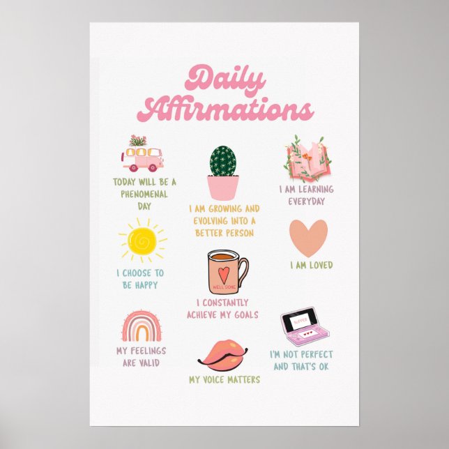 Tägliche Affirmationen_Psychische Gesundheit Poster (Vorne)