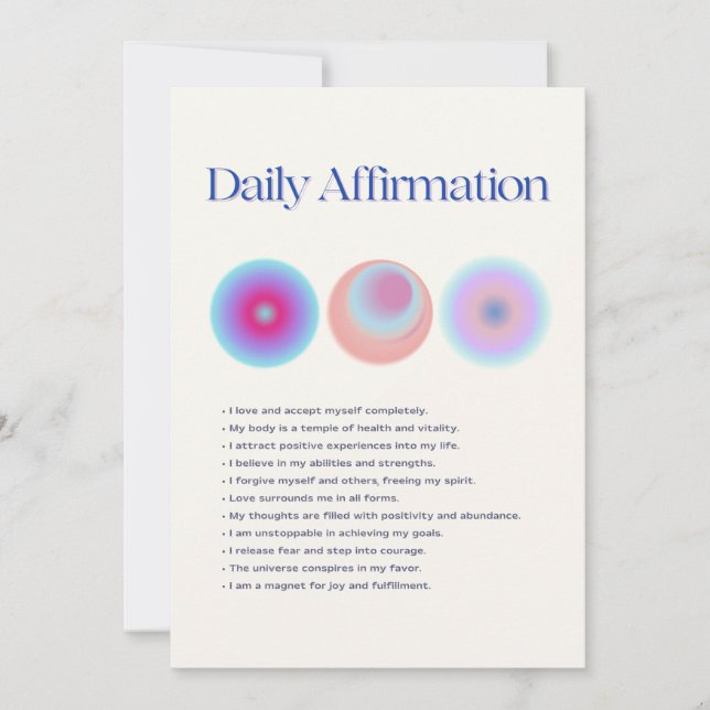 tägliche Bestätigung Einladung (Vorderseite)