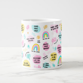 Tägliche Dosis Positivität – Farbige Zitate Jumbo-Tasse