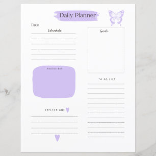 Tägliche Planerseite, um Mauve aufzulisten